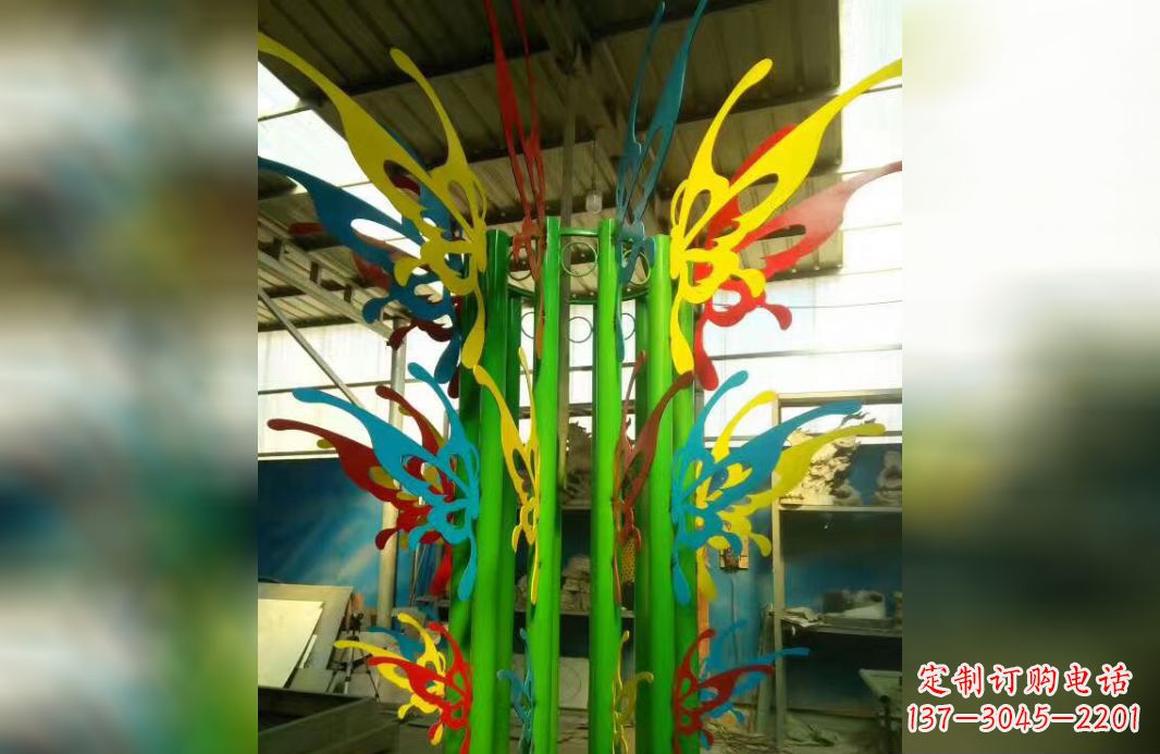 张掖精致的不锈钢抽象蝴蝶景观雕塑