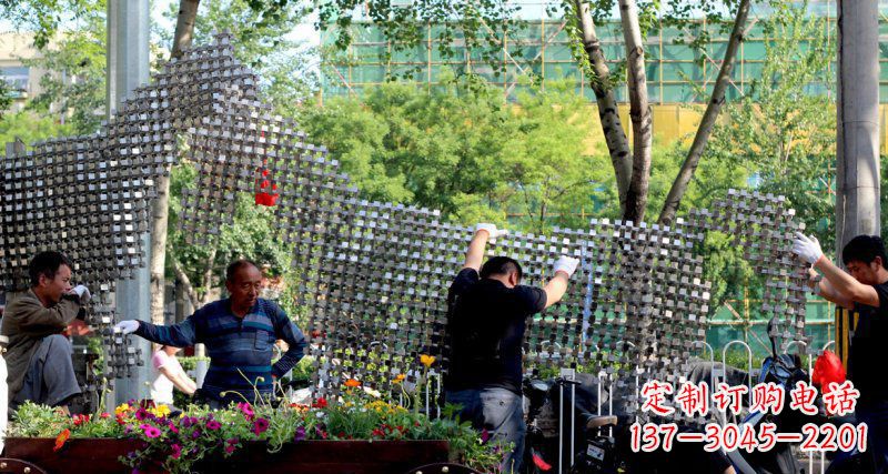 张掖中领雕塑 - 动物抽象不锈钢雕塑