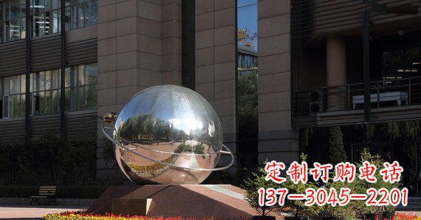 张掖精美不锈钢制地球与赤道雕塑