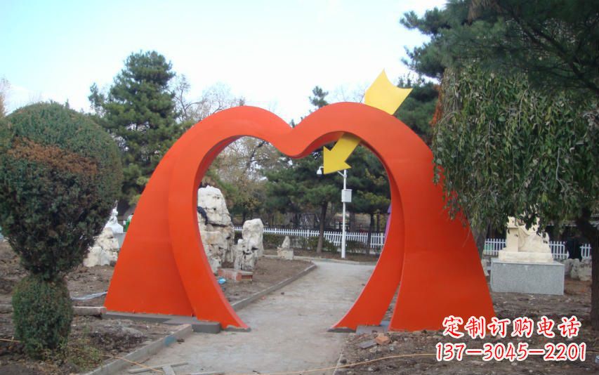 张掖高雅大气的不锈钢拱门雕塑
