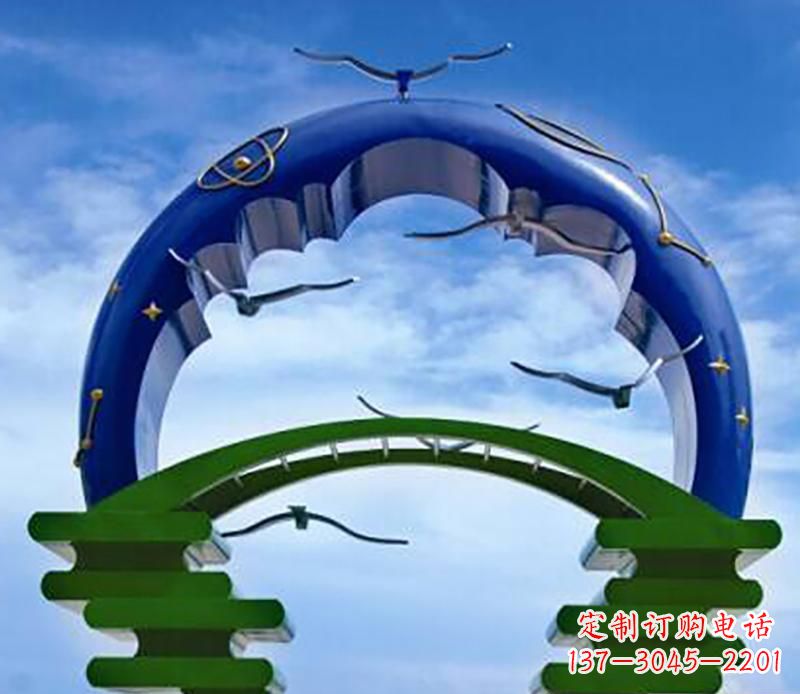 张掖不锈钢帝王拱景观雕塑