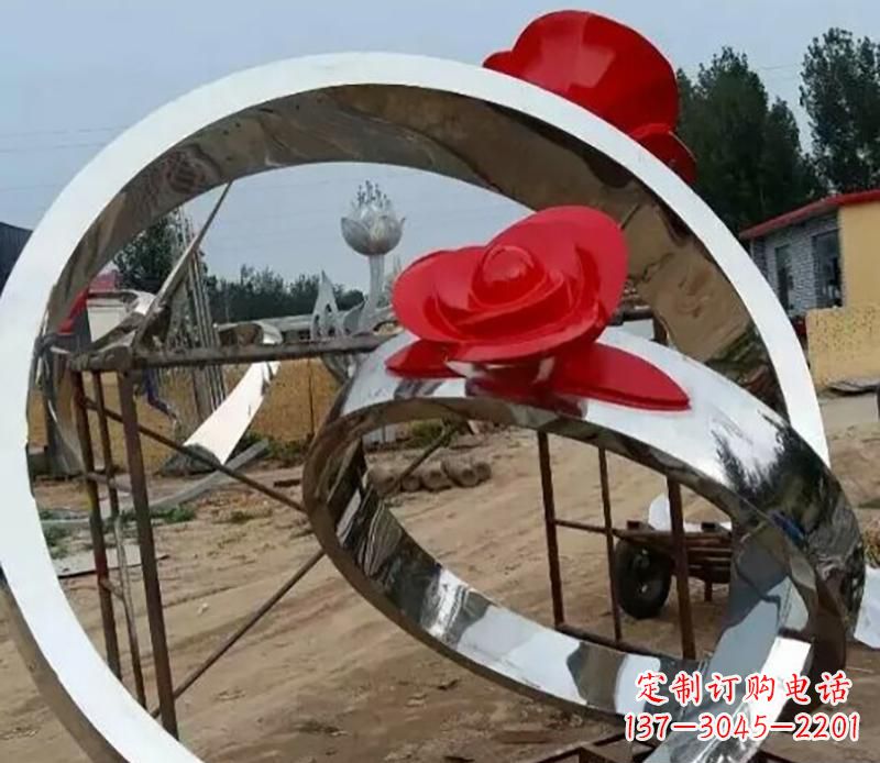 张掖精致的不锈钢戒指雕塑