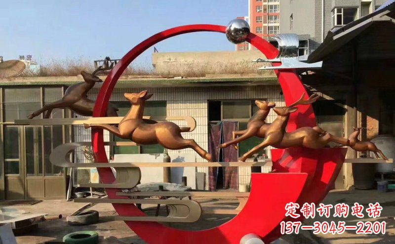 张掖梅花鹿不锈钢雕塑引人瞩目的审美观赏