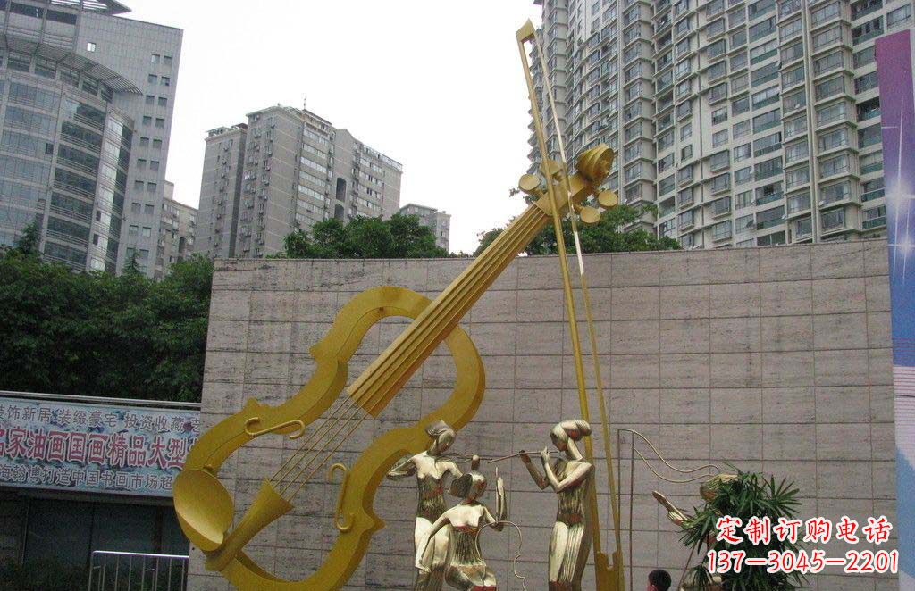 张掖不锈钢演奏大提琴雕塑
