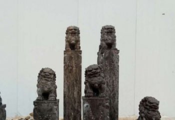 张掖复古风格拴马桩雕塑