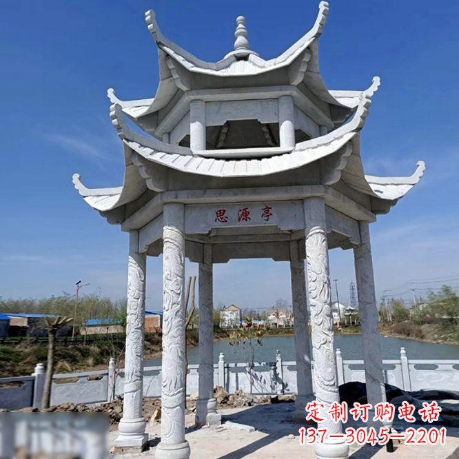 张掖公园大理石凉亭