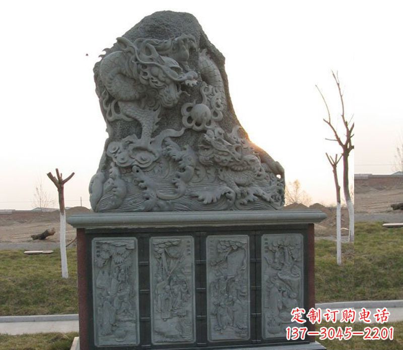 张掖精美的大理石龙雕塑