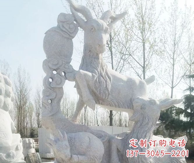 张掖精美工艺动物大理石三羊开泰石雕