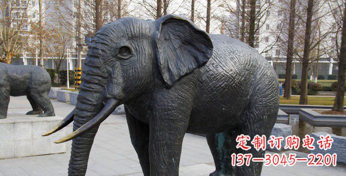 张掖精致精美的大象公园雕塑