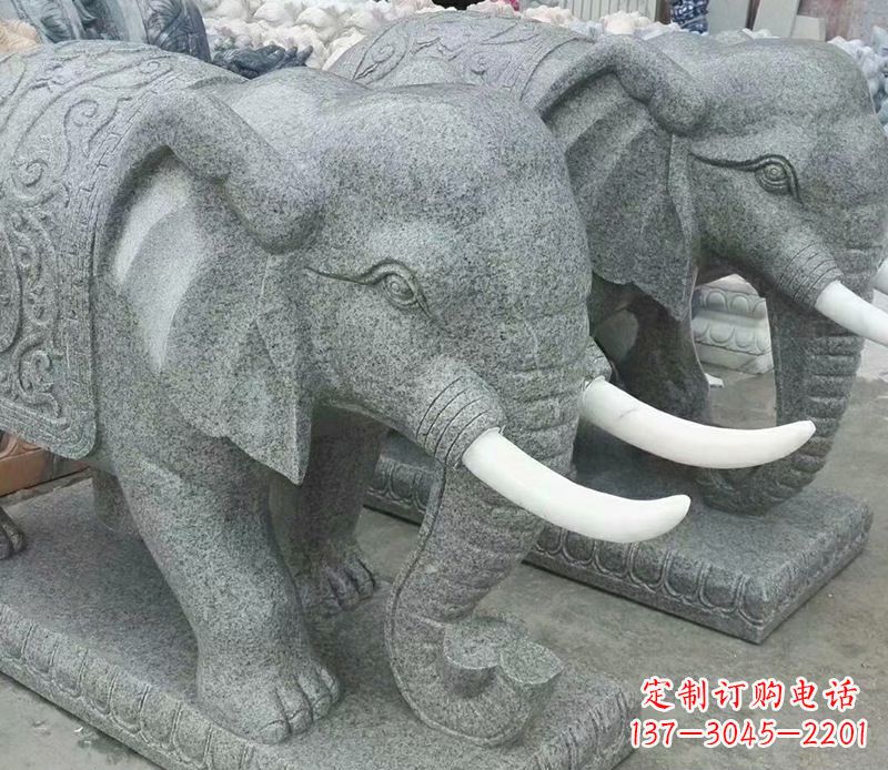 张掖象征力量的大理石大象雕塑
