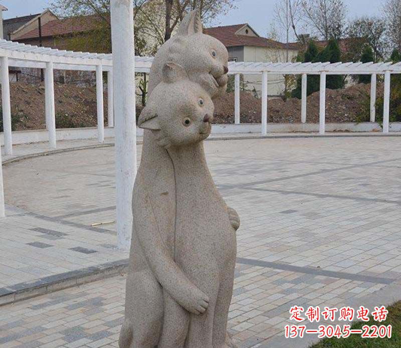 张掖精美小猫石雕，让您的公园更加美丽
