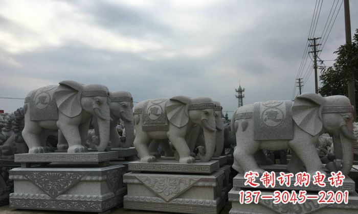 张掖公园仿古大象动物石雕