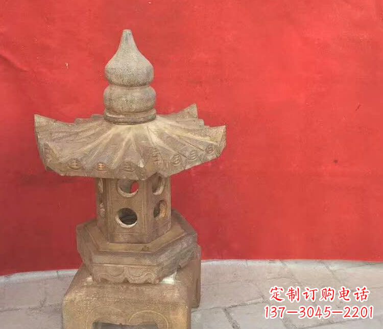 张掖公园仿古石灯石雕