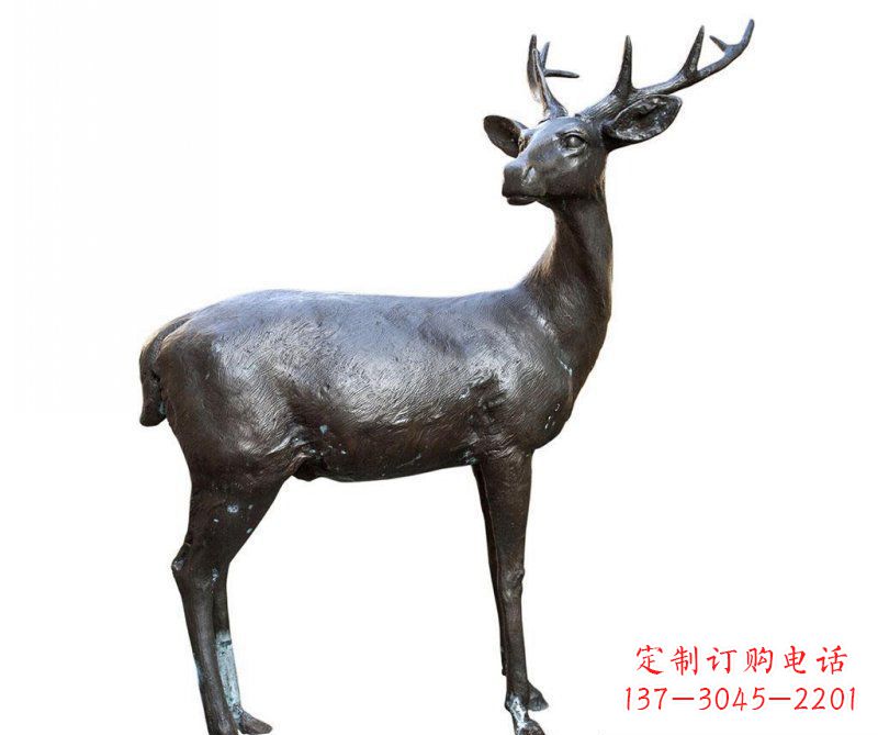 张掖铜雕回头鹿动物雕塑