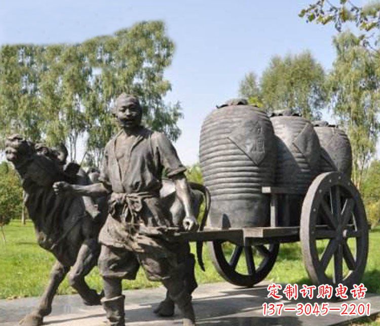 张掖唯美牛车铜雕