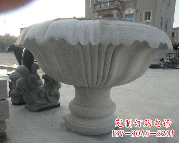 张掖高端大理石花盆雕塑