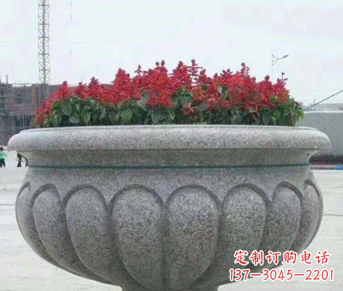 张掖精美大理石花盆雕塑
