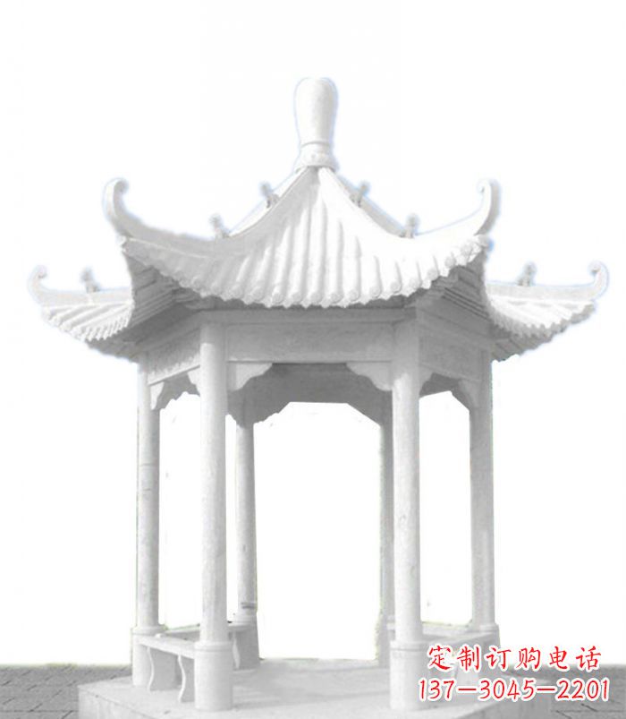 张掖汉白玉石凉亭雕塑