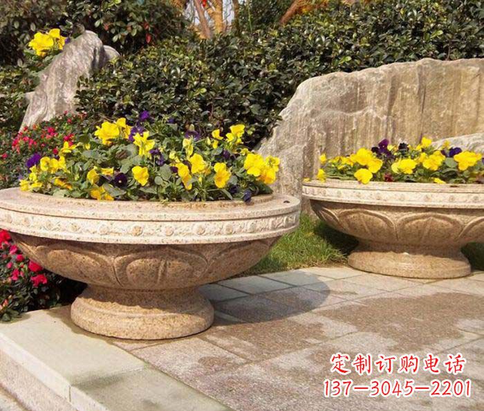 张掖砂岩花盆雕塑