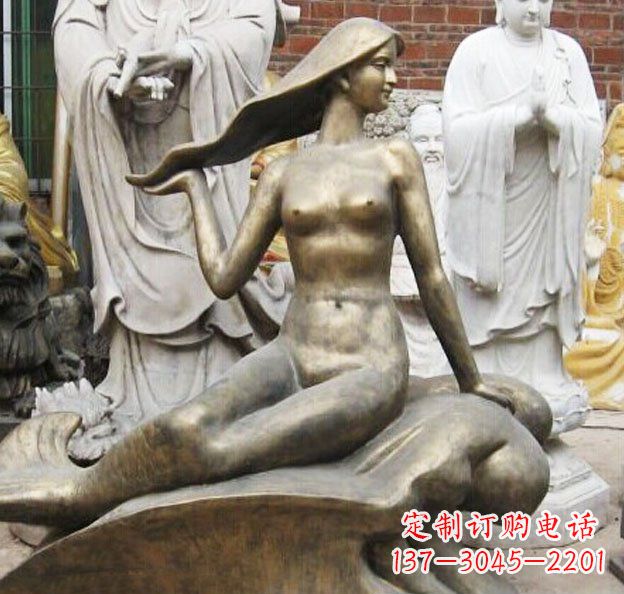 张掖精美铜质美人鱼雕塑