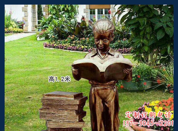 张掖西方美女看书人物铜雕塑