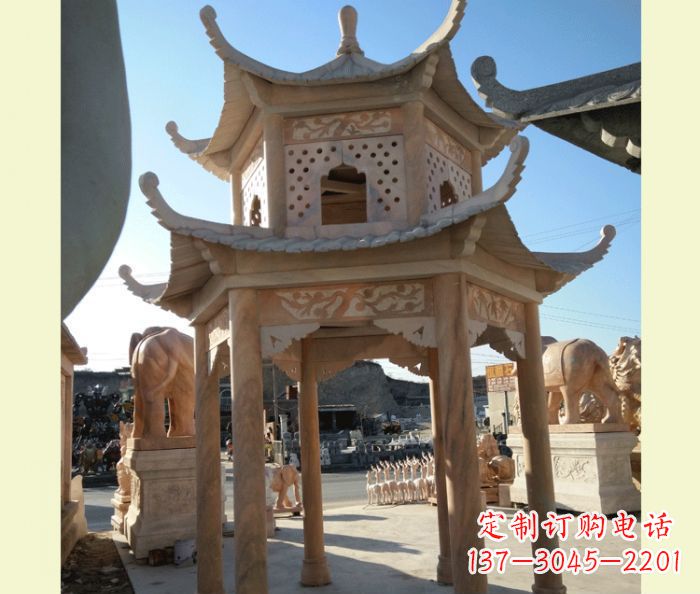 张掖中式双层石雕凉亭