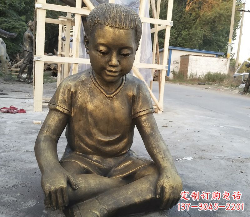 张掖孩子们的梦想-铜质儿童雕塑