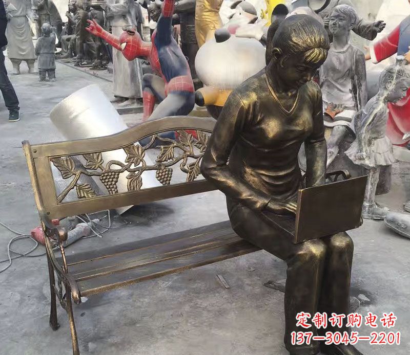 张掖中领雕塑推出优雅可爱的女孩铜雕