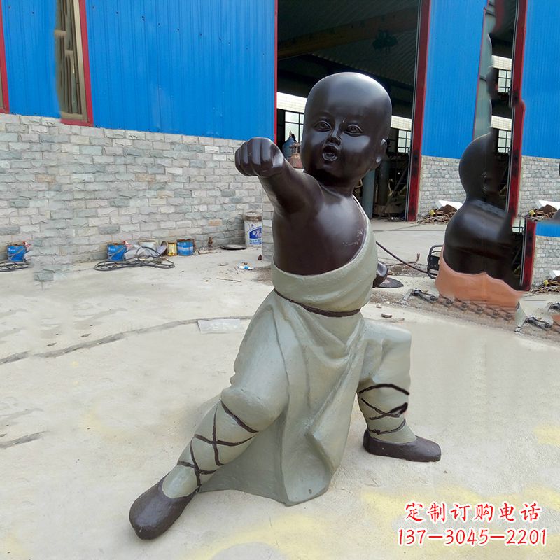 张掖精致和尚铜雕塑
