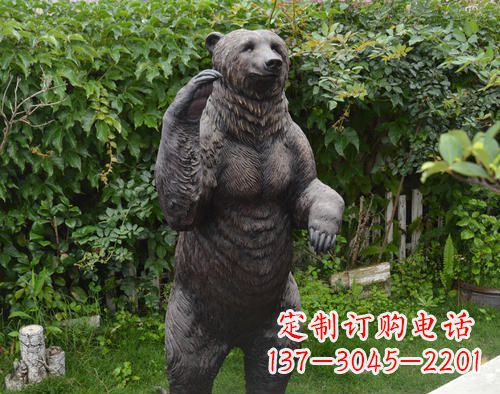 张掖仿真狗熊铜雕，体现野性的自然美丽