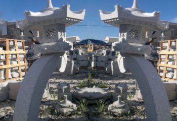 张掖精美大理石镂空石灯雕塑