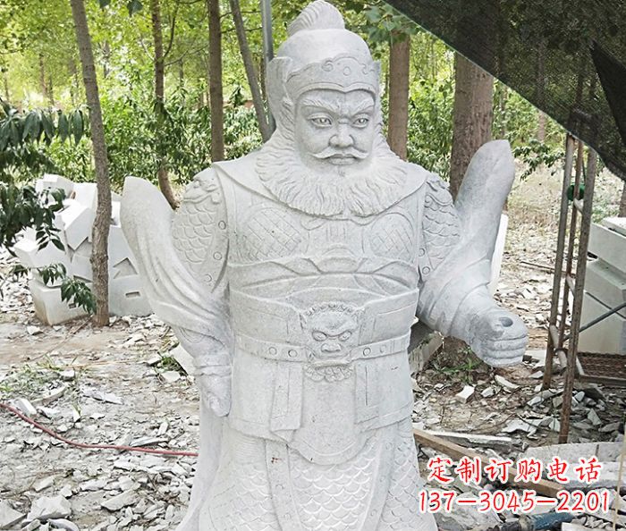 张掖精美古典关公石雕