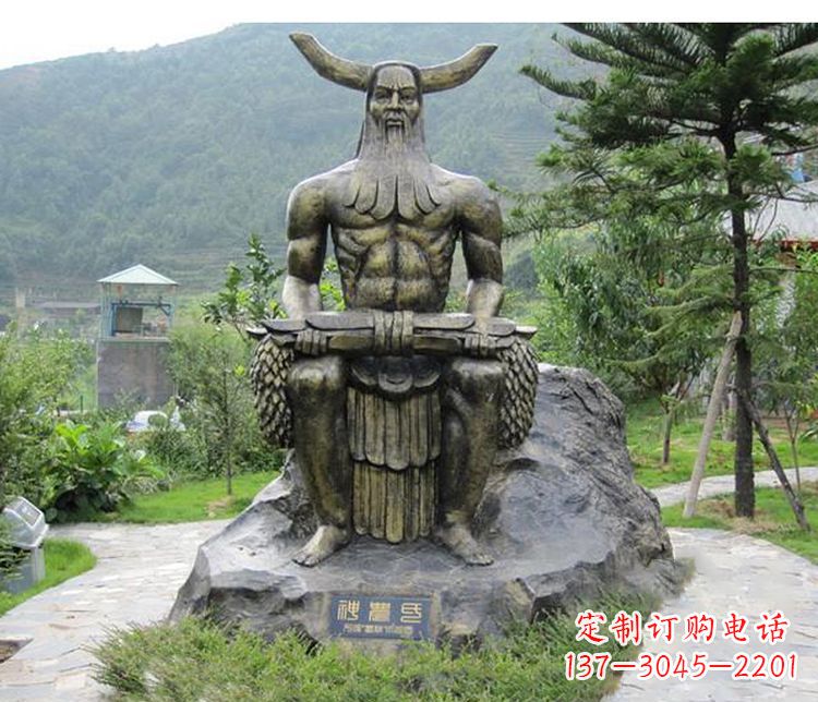 张掖传承古代文明,为家居装饰点缀伏羲铜雕