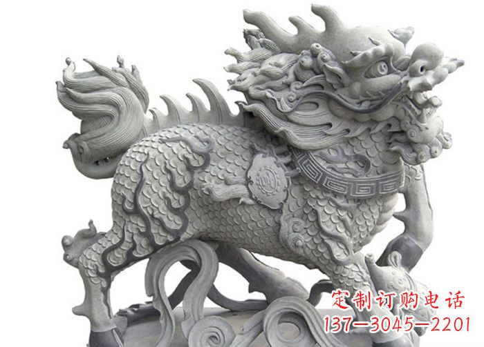 张掖中领雕塑|精美古典麒麟雕塑