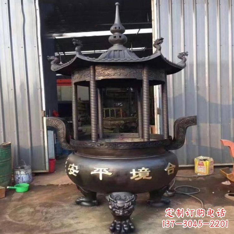 张掖精美古代铜香炉雕塑,成就您的家庭情调