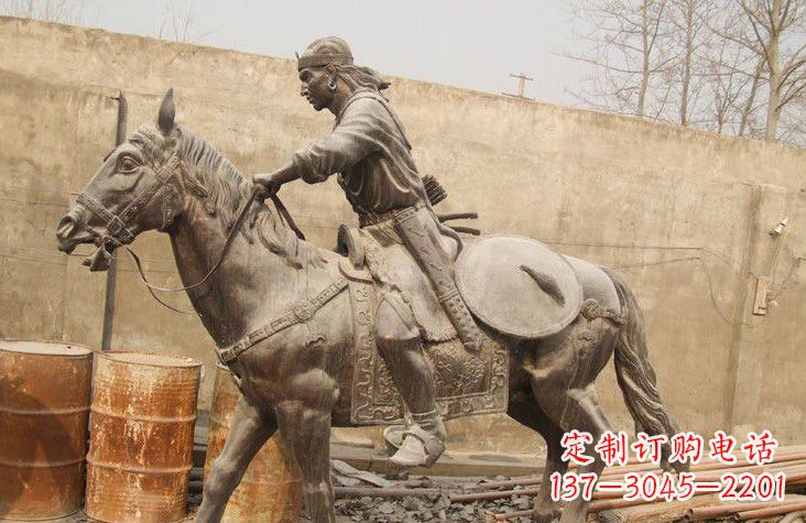 张掖古代战马铜雕塑