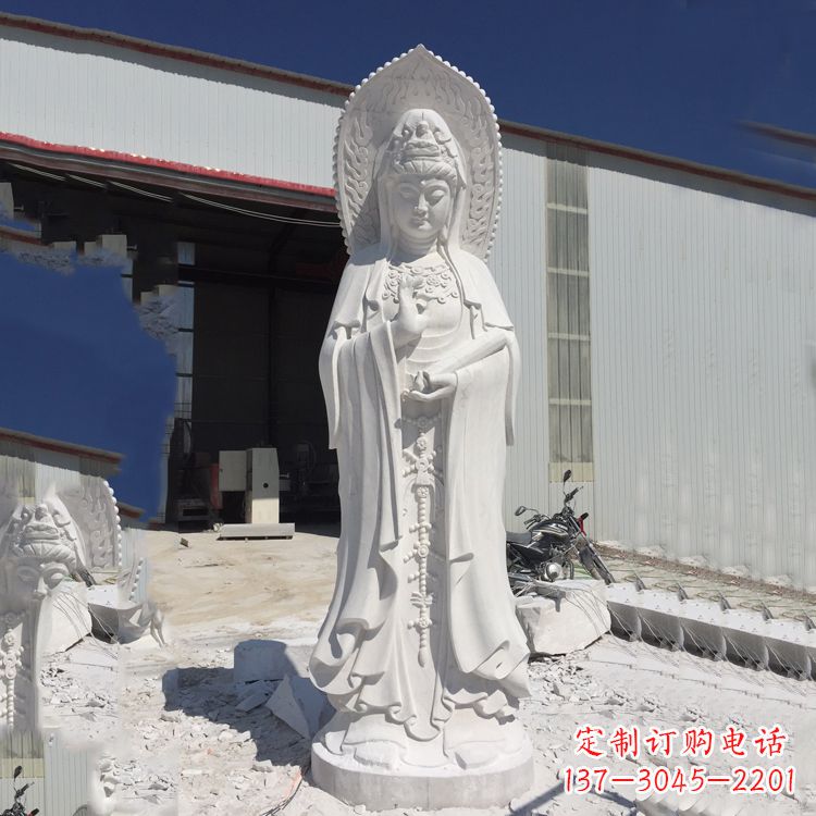 张掖观音大理石雕塑,让你的家居更具仪式感