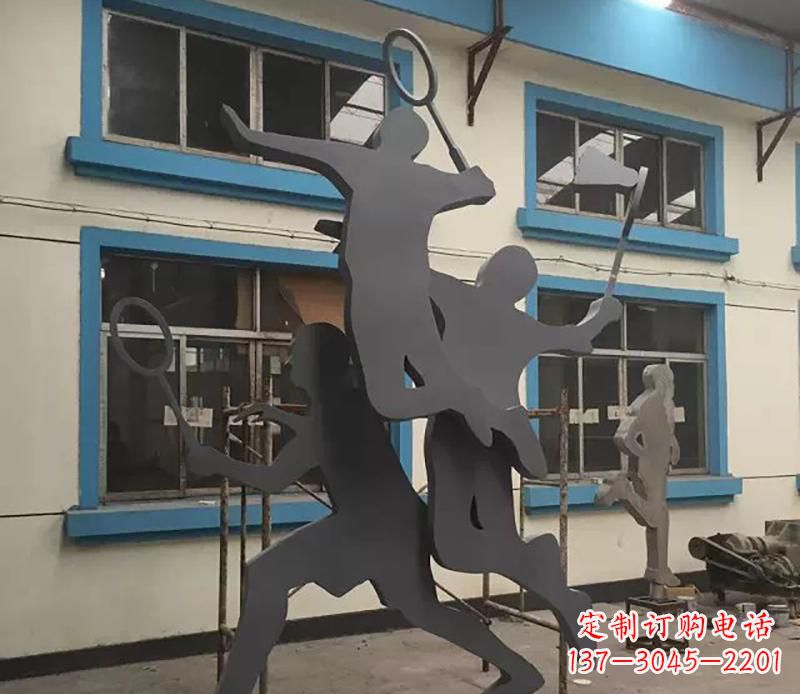 张掖不锈钢羽毛球运动雕塑