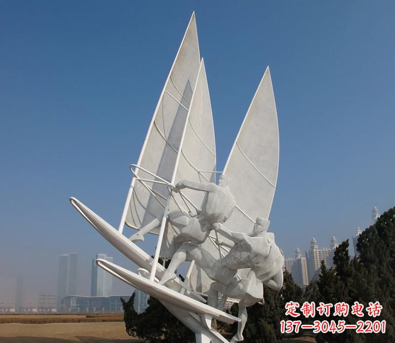 张掖不锈钢帆船比赛运动雕塑