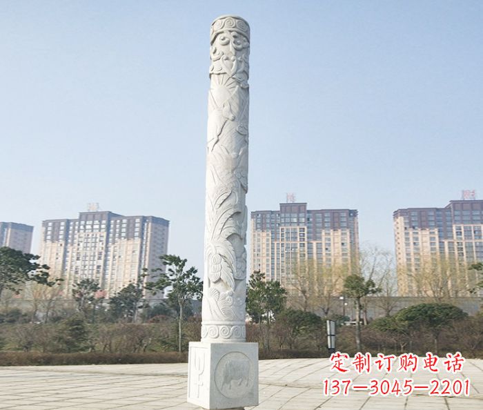 张掖真实而细腻的大理石龙柱石雕