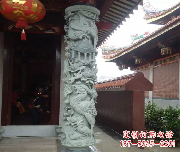 张掖大理石龙柱雕塑,为室内景观带来活力