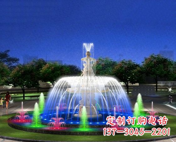 张掖广场景观大型喷泉石雕 (2)