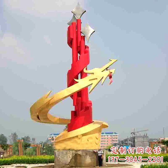 张掖中领雕塑出品的活力龙形不锈钢雕塑