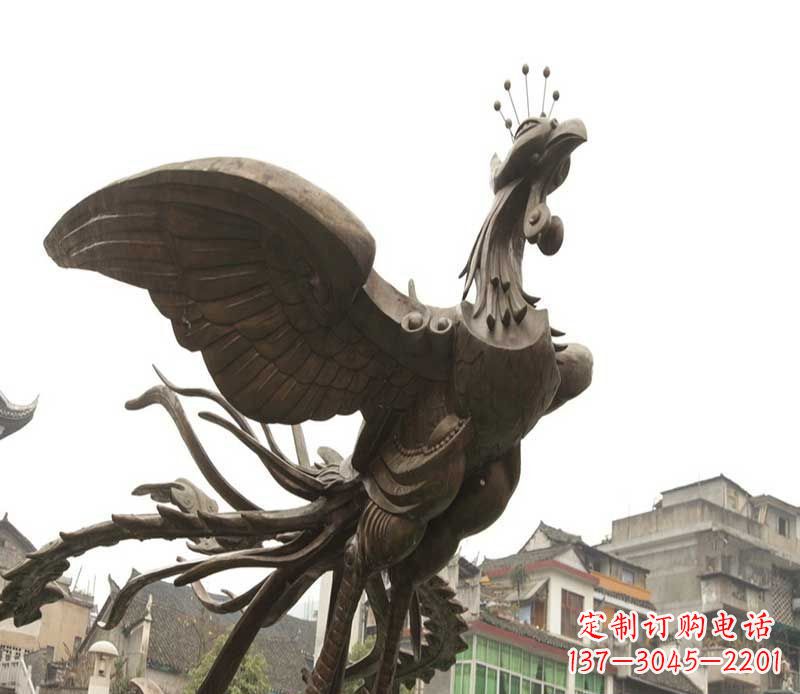 张掖世界级凤凰景观铜雕