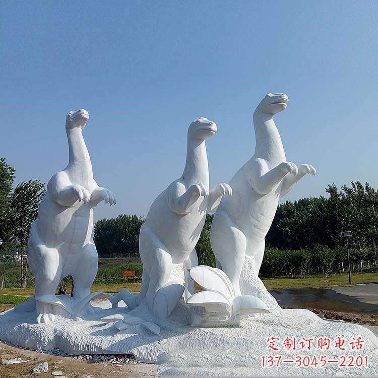 张掖百年恐龙,白玉雕塑景观邀您共赏