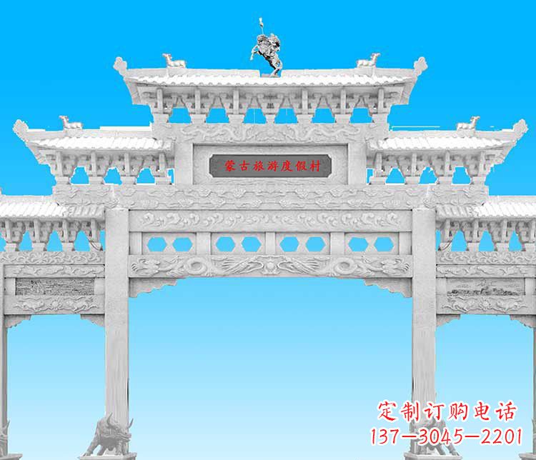 张掖汉白玉牌楼雕塑,传承经典之美