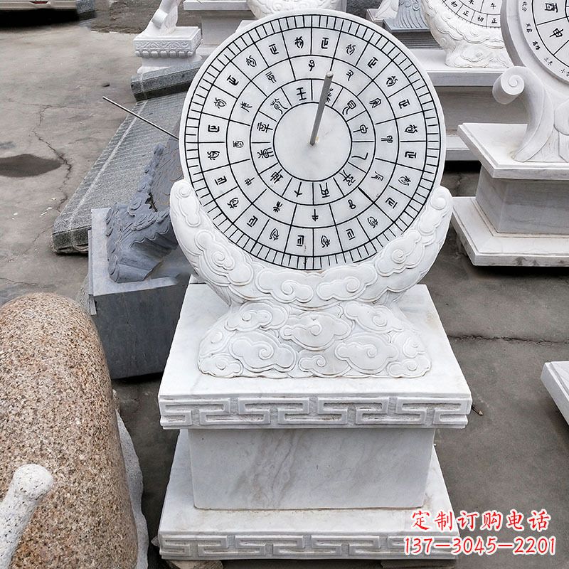 张掖汉白玉石日晷雕塑,专属的精美记忆