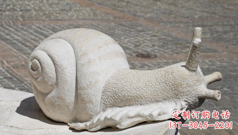 张掖汉白玉蜗牛动物石雕