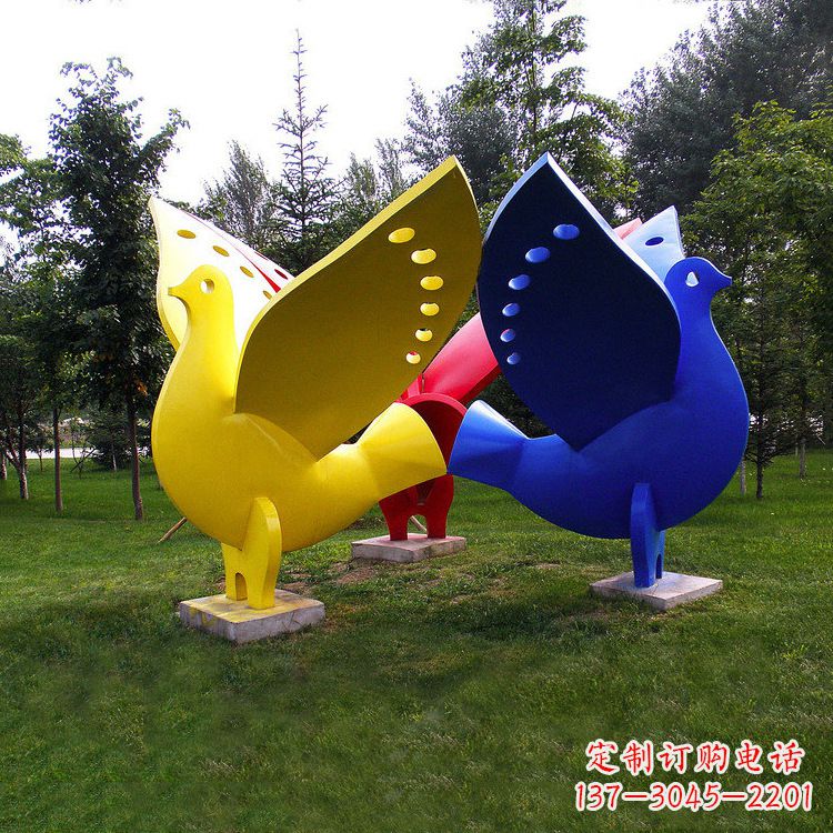 张掖象征和平的和平鸽雕塑