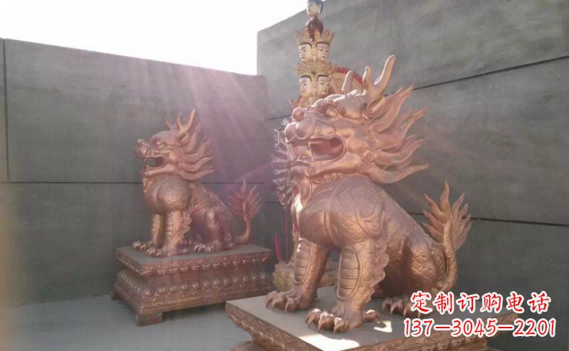 张掖红铜麒麟-财富吉祥之神